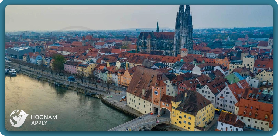 نمایی از شهر رگنسبورگ (Regensburg) در ایالت بایرن (Bayern)