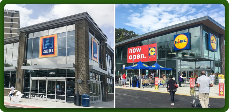 نمایی از فروشگاه زنجیره ای Aldi در براندنبورگ آلمان